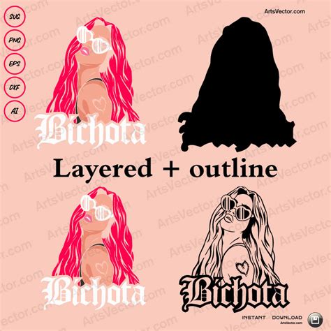 Karol G red hair bichota SVG PNG EPS DXF AI - Arts Vector