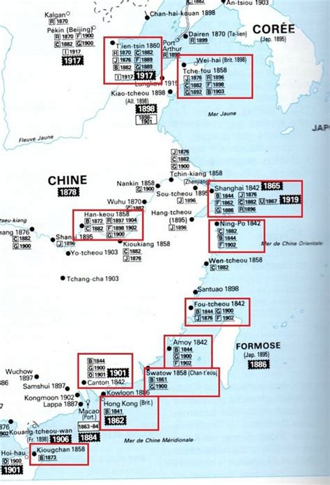 CHINE Bureaux Anglais Carte Album Historique et Géographique de