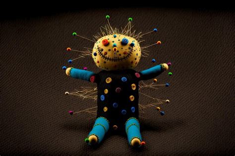 Premium Photo | Magical toy with pins in body voodoo doll