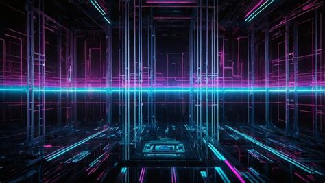 Premium Photo | Scifi and cyber vintage neon frame wallpaper with equal