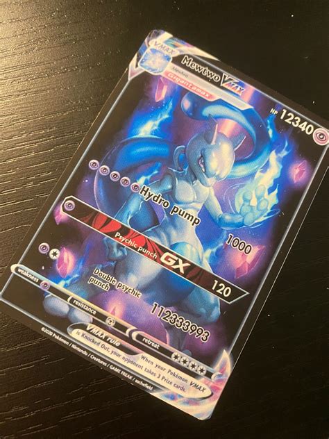 Mewtwo Vmax Gaming Shining Gx Ex M Mega Ultra Pokemon Gx Ex Card Custom