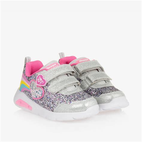 Beppi Girls Silver Glitter Light Up Trainers Childrensalon