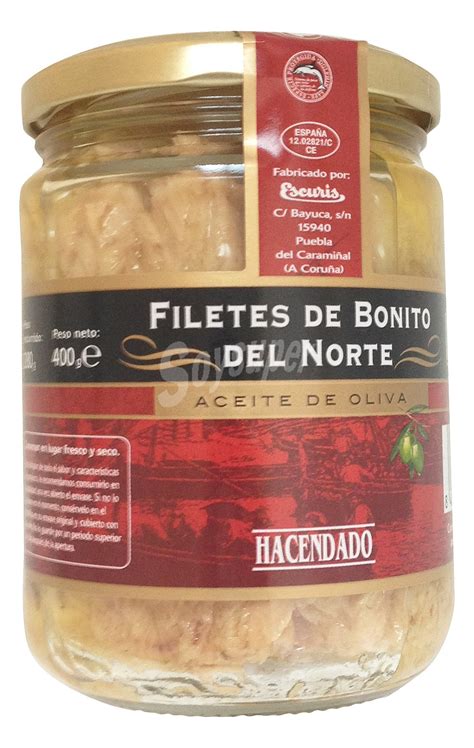 Hacendado Bonito Norte En Aceite Oliva Filete Tarro G Escurrido G