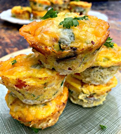 Keto Low Carb Breakfast Bacon And Cheese Egg Muffins Bites Video