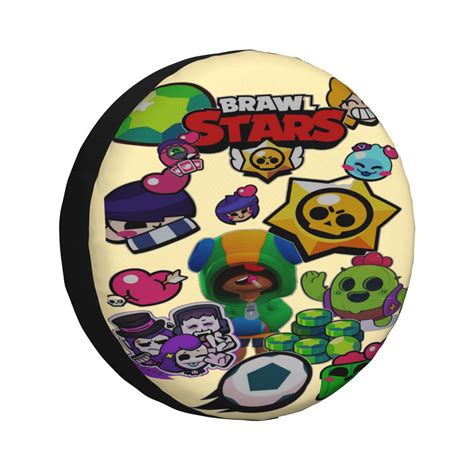 Brawl Stars Tire Cover Cartoon Weatherproof Universal Wheel Protectors ...