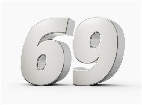 Premium Photo Silver 3d Numbers 69 Sixty Nine Isolated White