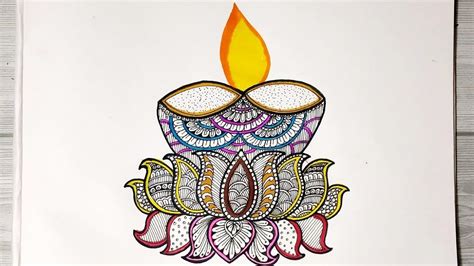 Diwali Diya Mandala Drawing Doodle Art How To Draw A Doodle Drawing