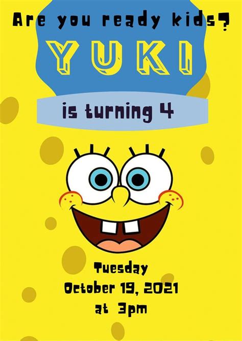 Spongebob Invitation Card Artofit