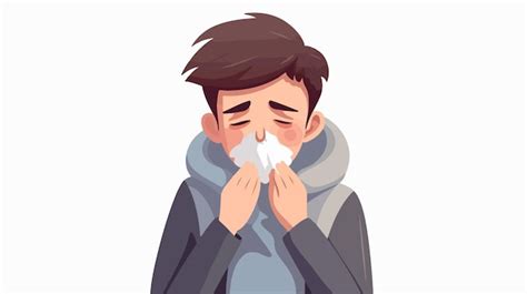 Illustration of a Sick Man Coughing Cartoon Character | Premium AI ...