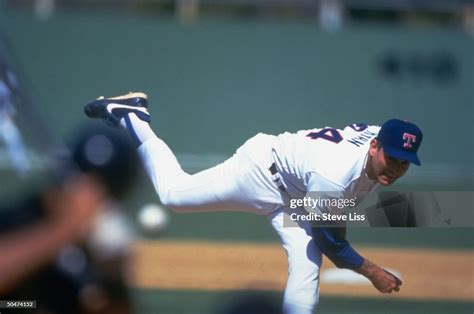 Tx Rangers Pro Baseball Player Nolan Ryan Pitching In 7th Inning Of