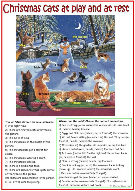 Where Are The Cats Pictur English Esl Worksheets Pdf And Doc