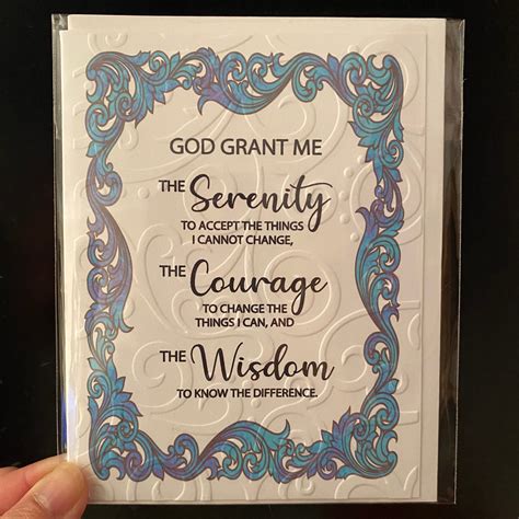 The Serenity Prayer Greeting Card With Sticker Cards Etsy