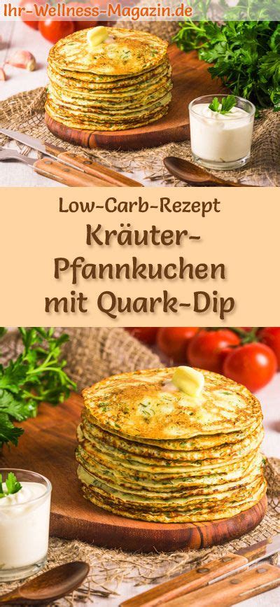 Low Carb Kräuter Pfannkuchen mit Quark Dip herzhaftes Pancake Rezept