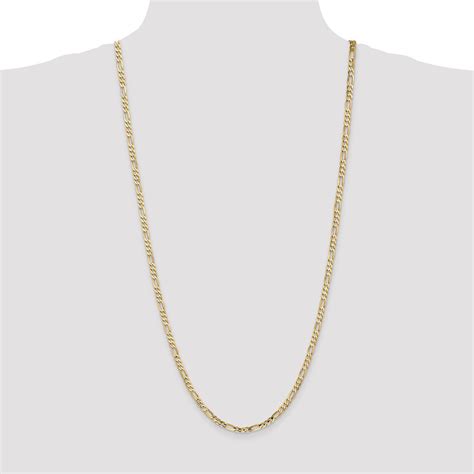 14k 16 Inch 4mm Concave Open Figaro With Lobster Clasp Chain Diamonds