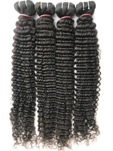 Transgreen Black Deep Curly Human Hair Extension Hair Grade 10A