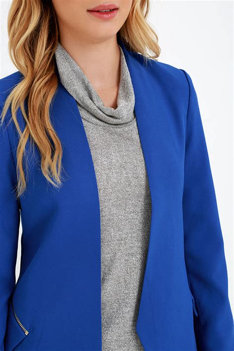 Cobalt Blue Blazer Cropped Blazer Blue Jacket 5600