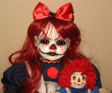 Creepy Scary Clown Doll Raggedy Ann OOAK Reborn Horror Gothic Art L