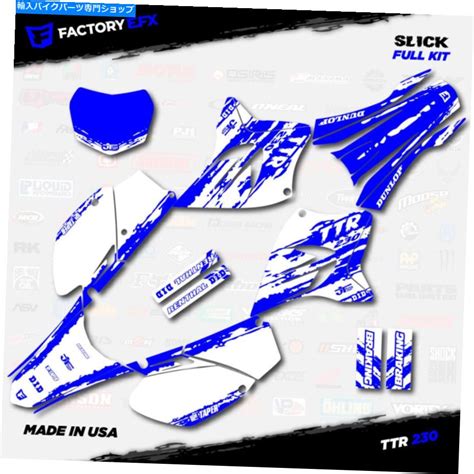 Graphics Decal Kit ブルー＆ホワイトスリックレーシンググラフィックスキットフィット05 21ヤマハttr230 Ttr