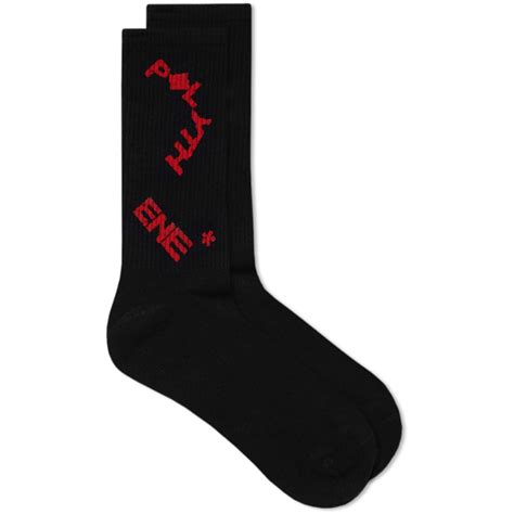 Polythene Optics Allover Logo Socks Black End