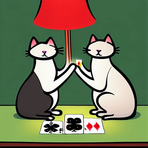 Cats Playing Cards Graphic · Creative Fabrica