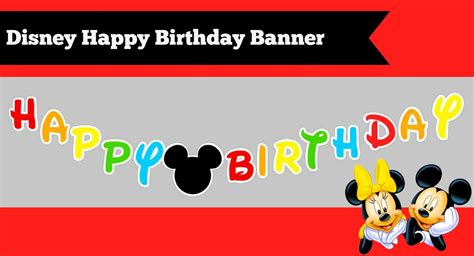 Free Mickey Mouse Happy Birthday Banner Birthday Banner Template