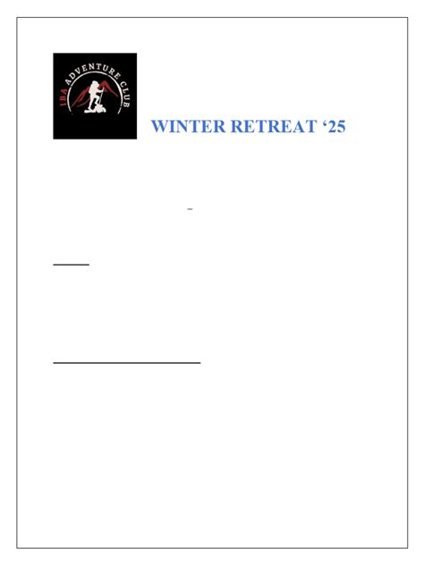 Winter Retreat 25 Itinerary Pdf Hospitality Industry