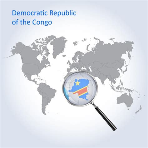 Premium Vector Magnified Map Democratic Republic Of The Congo With