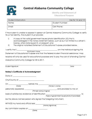 Fillable Online Cacc Identity And Statement Of Educational Purpose