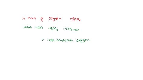 SOLVED 1 Determine The Molar Mass Of A MgSO4 B NH4 2CO4 1