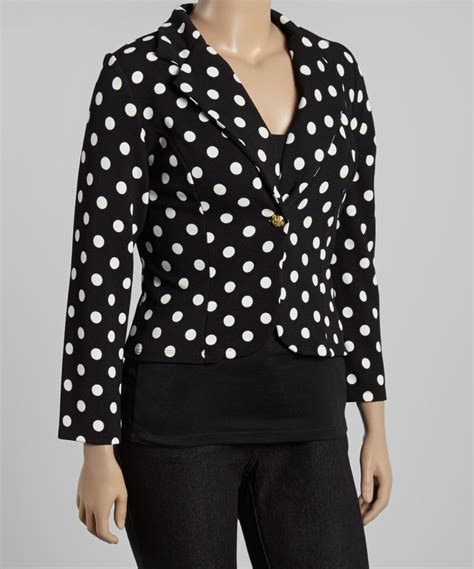 Black And White Polka Dot Blazer Plus Polka Dot Blazer Blazer Fashion