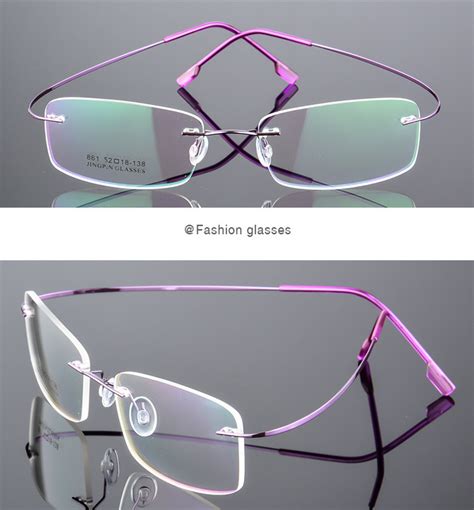 Unisex Ultralight Titanium Alloy Rimless Myopia Glasses Frame Optical