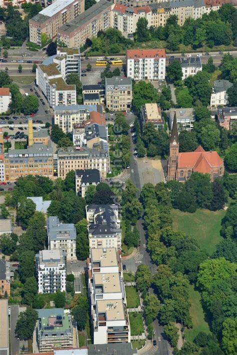 Leipzig Aus Der Vogelperspektive Neubau Wohnanlage Mit Modernen