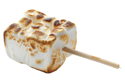 Roasted Marshmallow On Stick Alone Against Transparent Background