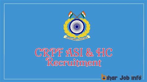 Crpf Asi And Hc Recruitment 2023 Apply Starts