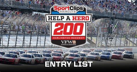 Sport Clips Haircuts Vfw Entry List Darlington Raceway Mrn