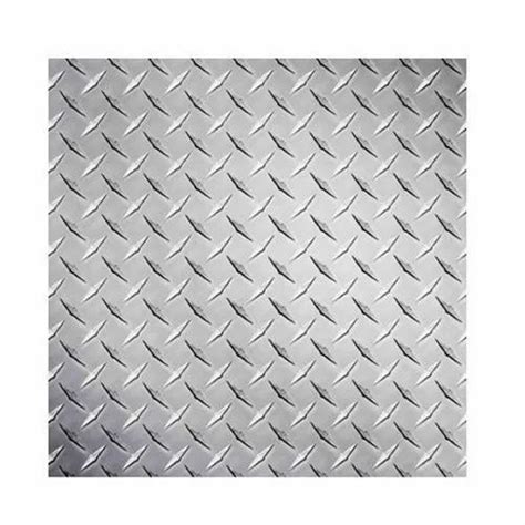 Square Silver Stainless Steel Chequered Sheet Size Mm Thickness