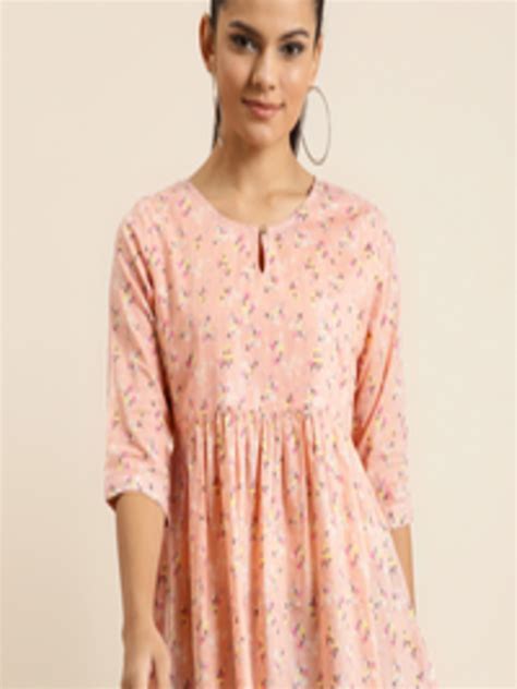 Buy Shae By Sassafras Peach Coloured Yellow Floral Printed Pure