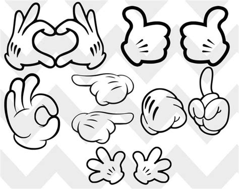 Mickey Hands Svg Eps Dxf Png Pdf Hands Mickey Mouse Svg Etsy