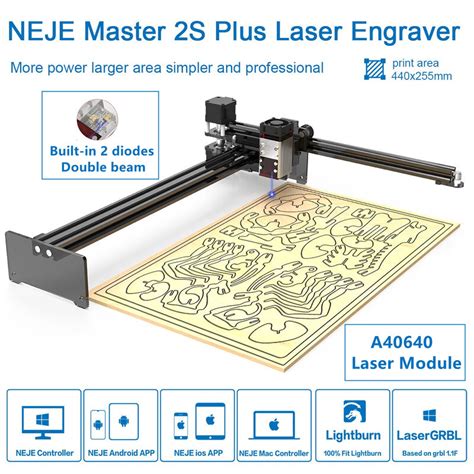 NEJE Máquina cortadora de madera láser Master 2S Plus A40640 CNC