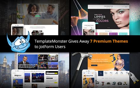 TemplateMonster Is Giving Away 7 Premium Themes To Jotform Users The