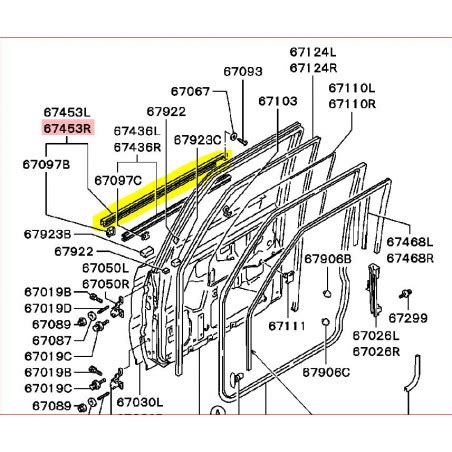 Joints Lèche Vitre Extérieur Porte Avant Droite ou Gauche Pajero 2