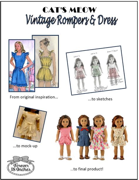 Cats Meow Vintage Rompers Dress And Playsuit Skirt Bundle Doll Clothes