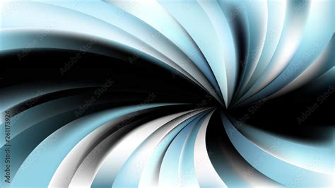 Blue Black And White Spiral Rays Background Vector Image Stock