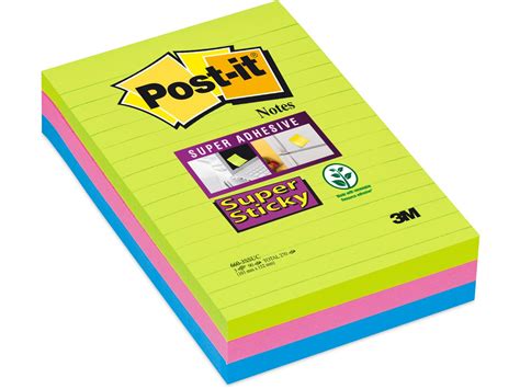 POST IT Block Super Sticky X Mm SSUC Farbig Ass X Bl Liniert Ecomedia AG