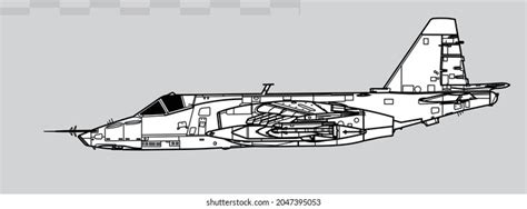 Sukhoi Su25 Grach Frogfoot Vector Drawing Stock Vector Royalty Free