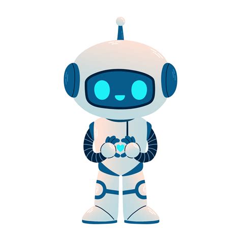 Cute Robot with heart. Cartoon Science Technology Concept Isolated ...