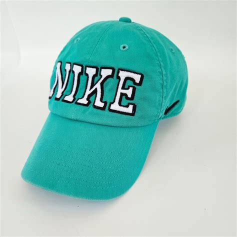 Nike Hat Spellout Logo Teal Baseball Cap S1ze Heritag… Gem