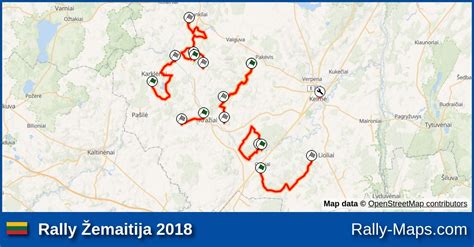 Streckenverlauf Rally Žemaitija 2018 RallyeKarte de