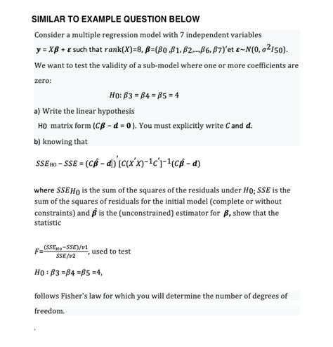 Consider A Multiple Regression Model Y Xb Chegg