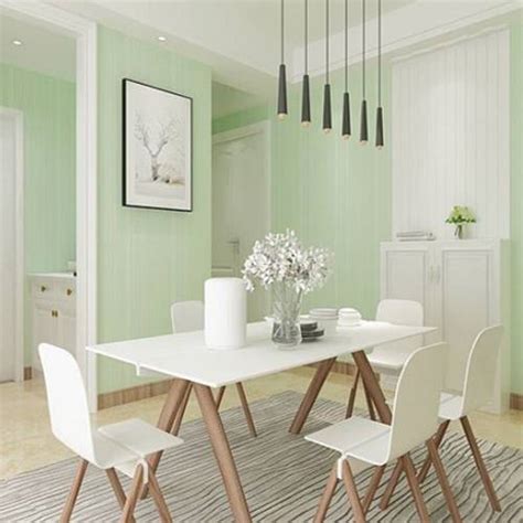 Light Green Stripe Wallcovering Non-Adhesive Home Decoration Wallpaper